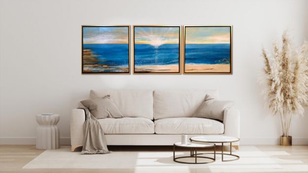 תמונה של שקיעה בים  מחולק ל- 3 | רחל גבירצמן