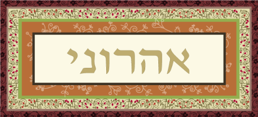 תמונה של שלט מעוצב לבית דגם אהרוני